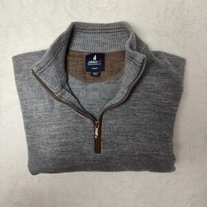 johnnie-O Gray Zip Up Sweater